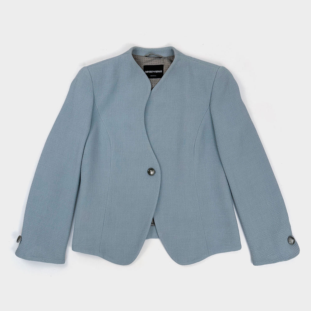 Armani Wool Blue "S" Puzzle Button Jacket 2016