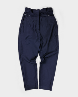 Jil Sander 2-Waist Navy Blue Pants 2000's