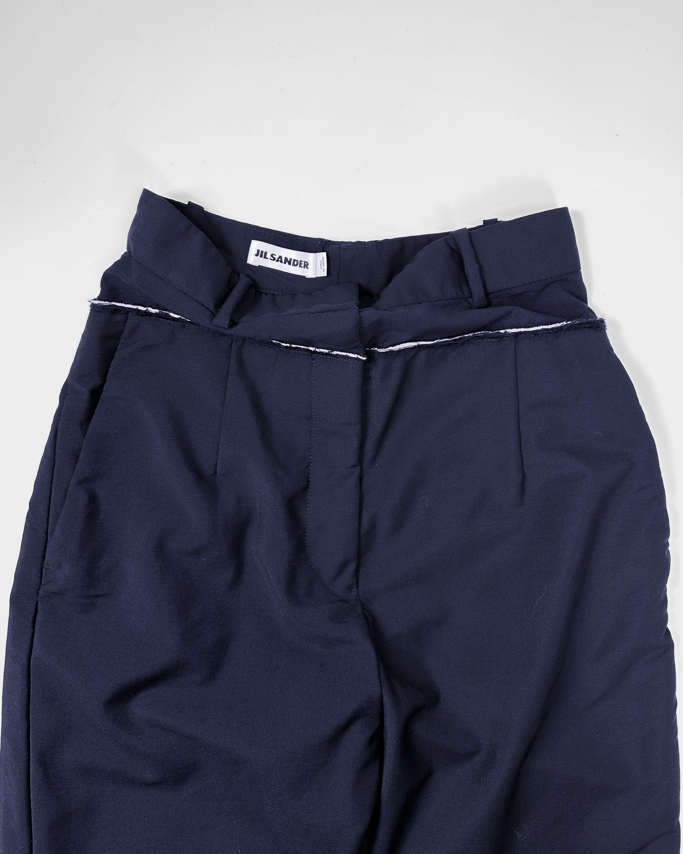 Jil Sander 2-Waist Navy Blue Pants 2000's