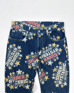 Hysteric Glamour Logo Printed Denim Pants 2000's