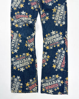Hysteric Glamour Logo Printed Denim Pants 2000's