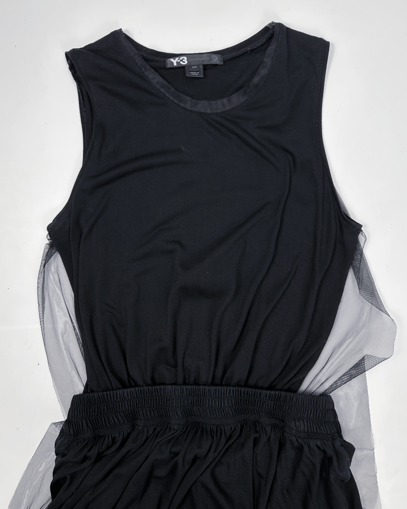 Yohji Yamamoto X Adidas (Y-3) Mesh Layer Black Dress 2015 Vintage TTS Yohji Yamamoto X Adidas (Y-3) Mesh Layer Black Dress 2015 Vintage TTS