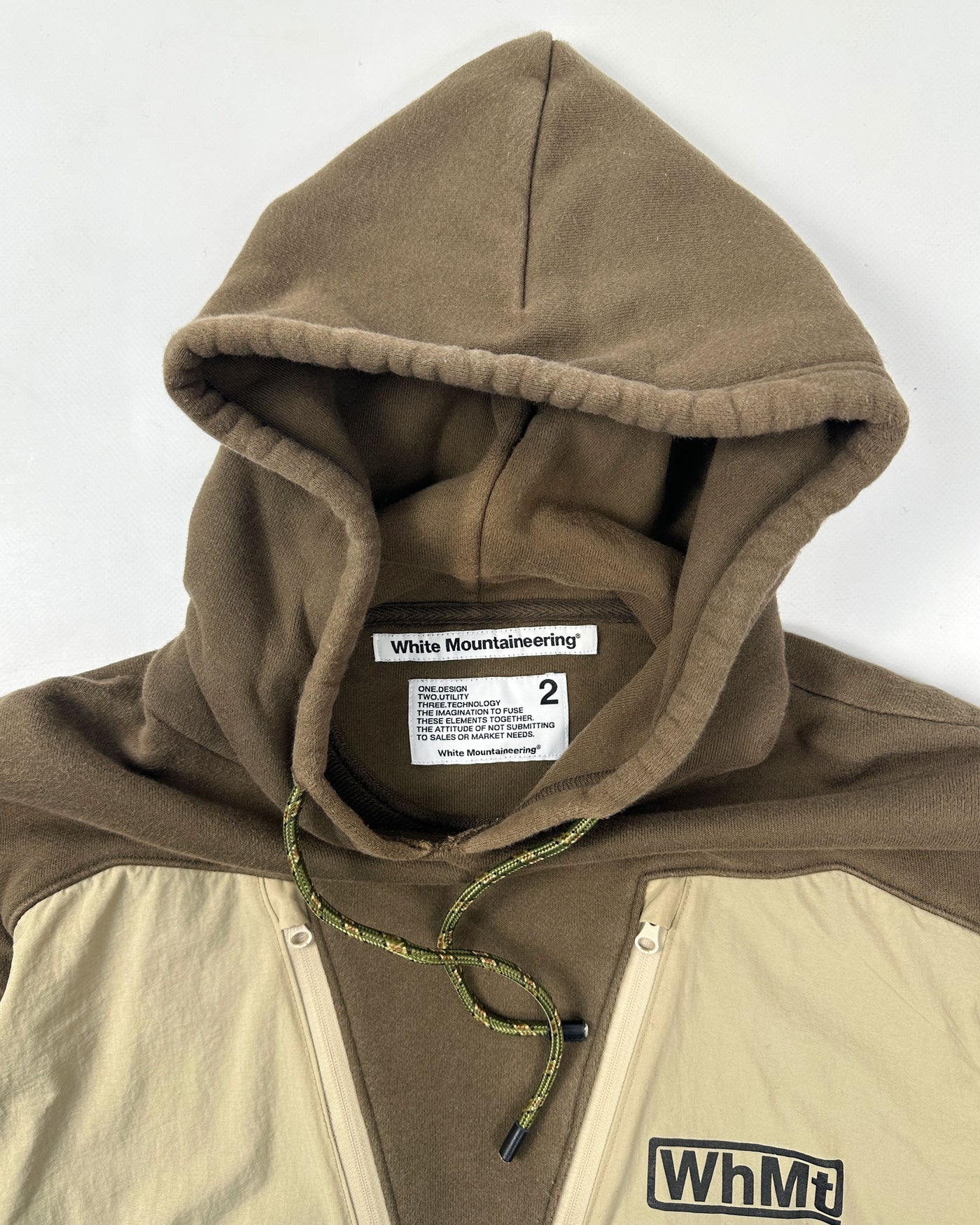 White Mountaneering 2-texture Brown Hoodie AW 2019