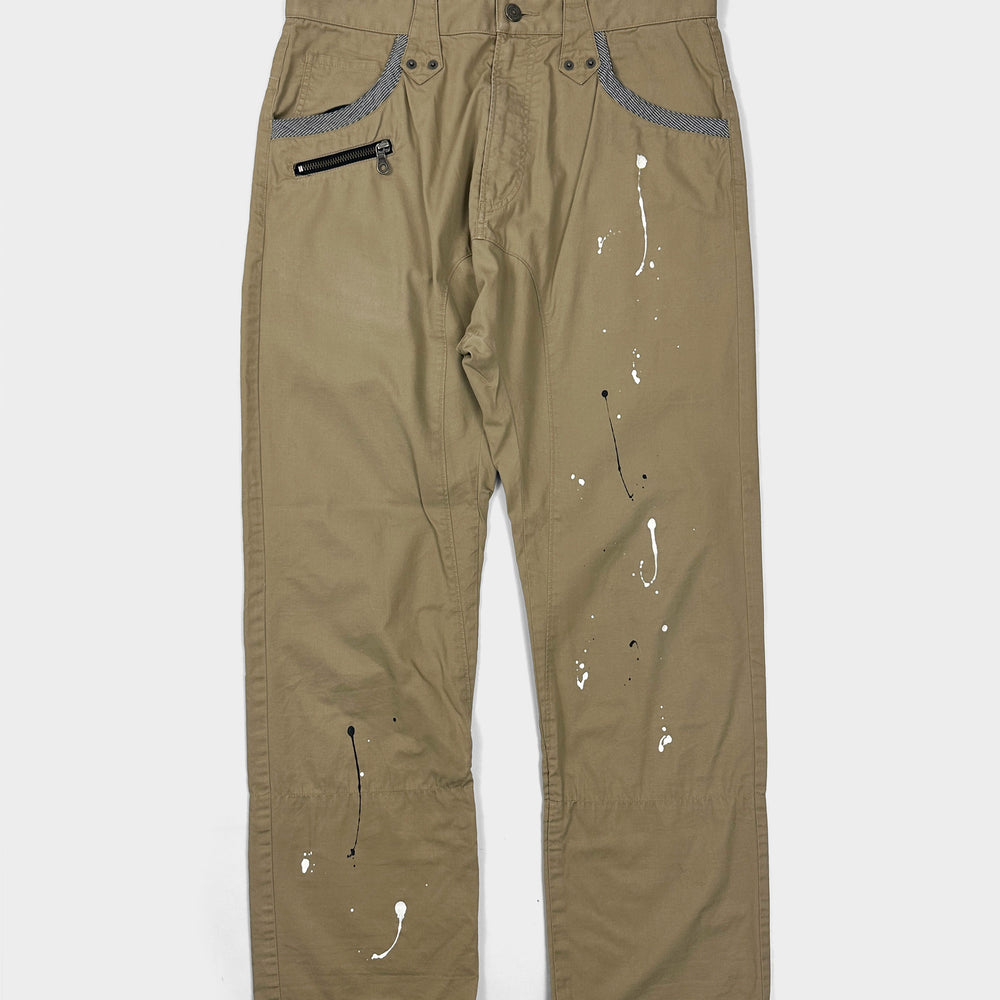 PPFM Splashed Beige Pants 2000's