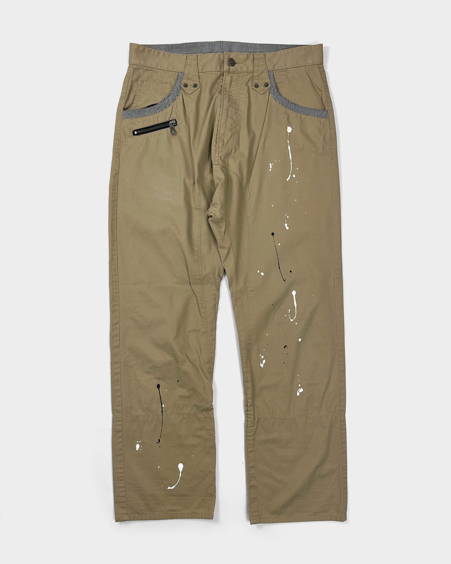 PPFM Splashed Beige Pants 2000's