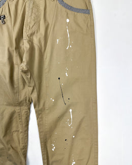 PPFM Splashed Beige Pants 2000's