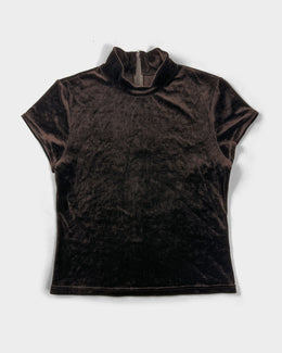 Hiroko Koshino Brown Velour Skirt + Top Set 1990's