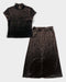 Hiroko Koshino Brown Velour Skirt + Top Set 1990's - Vintagetts