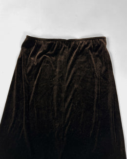 Hiroko Koshino Brown Velour Skirt + Top Set 1990's