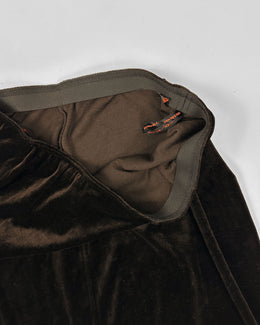 Hiroko Koshino Brown Velour Skirt + Top Set 1990's