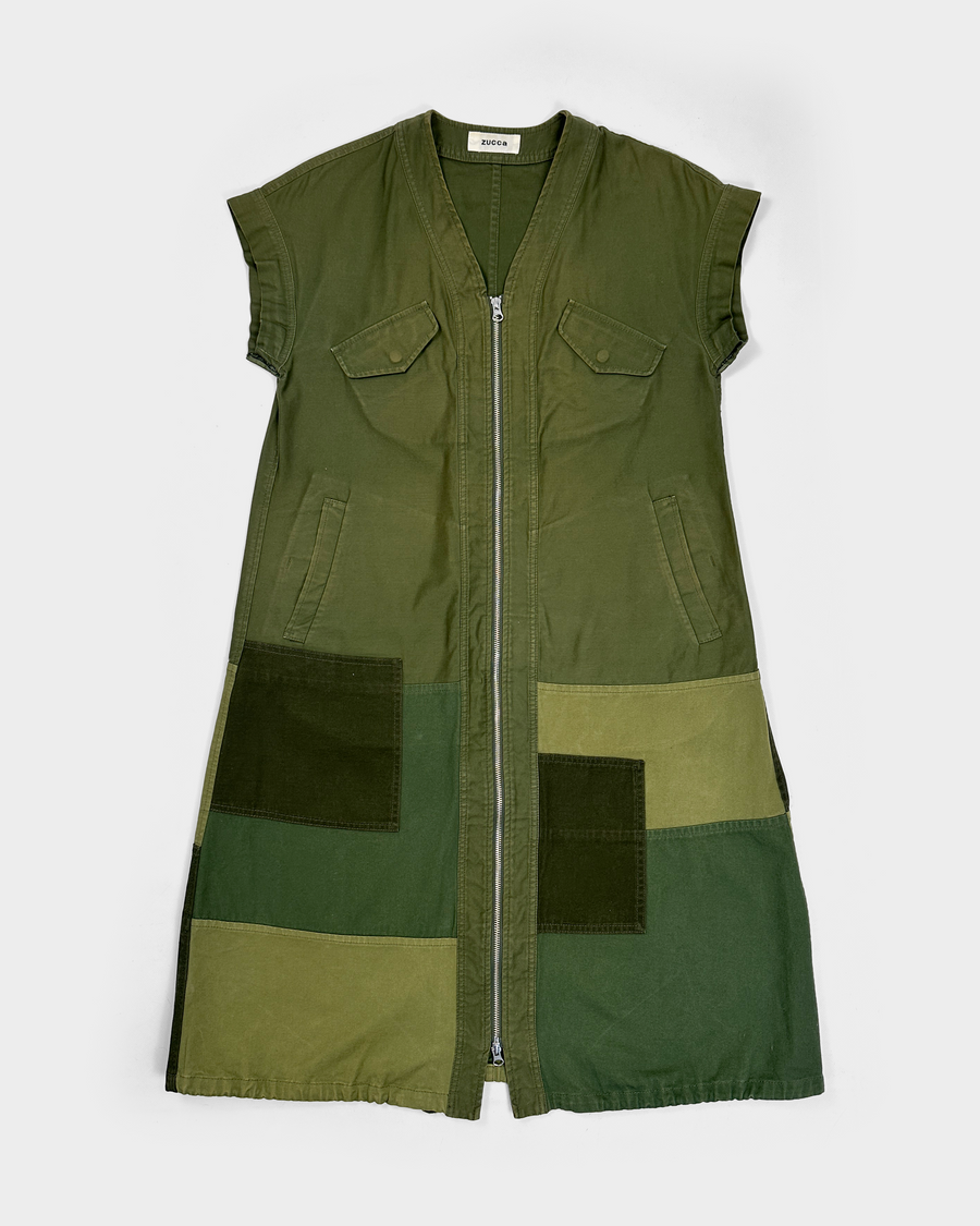 Cabane de Zucca Mlitar Reconstructed Green Dress 2000's
