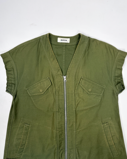 Cabane de Zucca Mlitar Reconstructed Green Dress 2000's