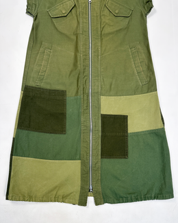 Cabane de Zucca Mlitar Reconstructed Green Dress 2000's