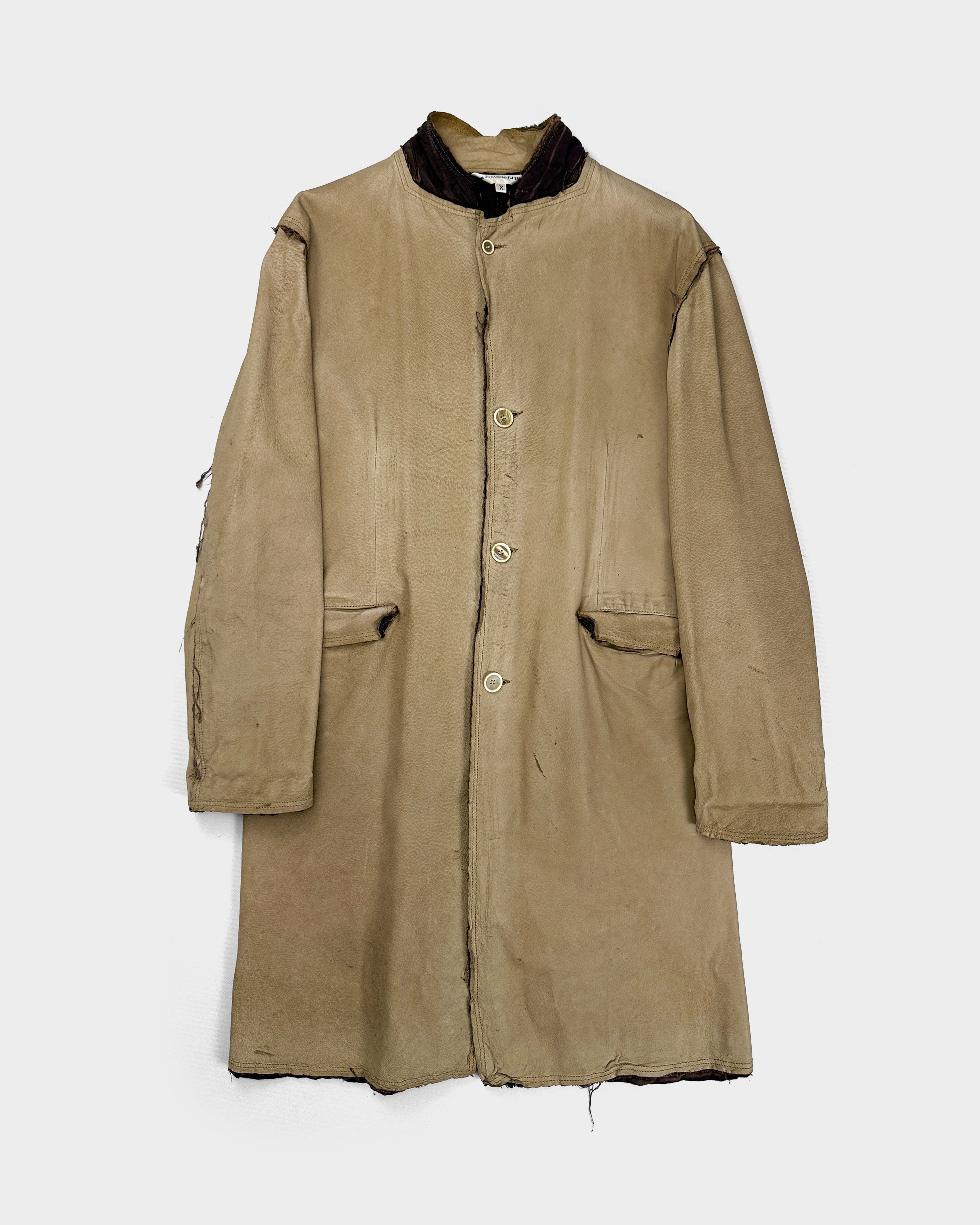 Comme des Garçons Shirt Leather Raw-edge Jacket F/W 2004 - Vintagetts