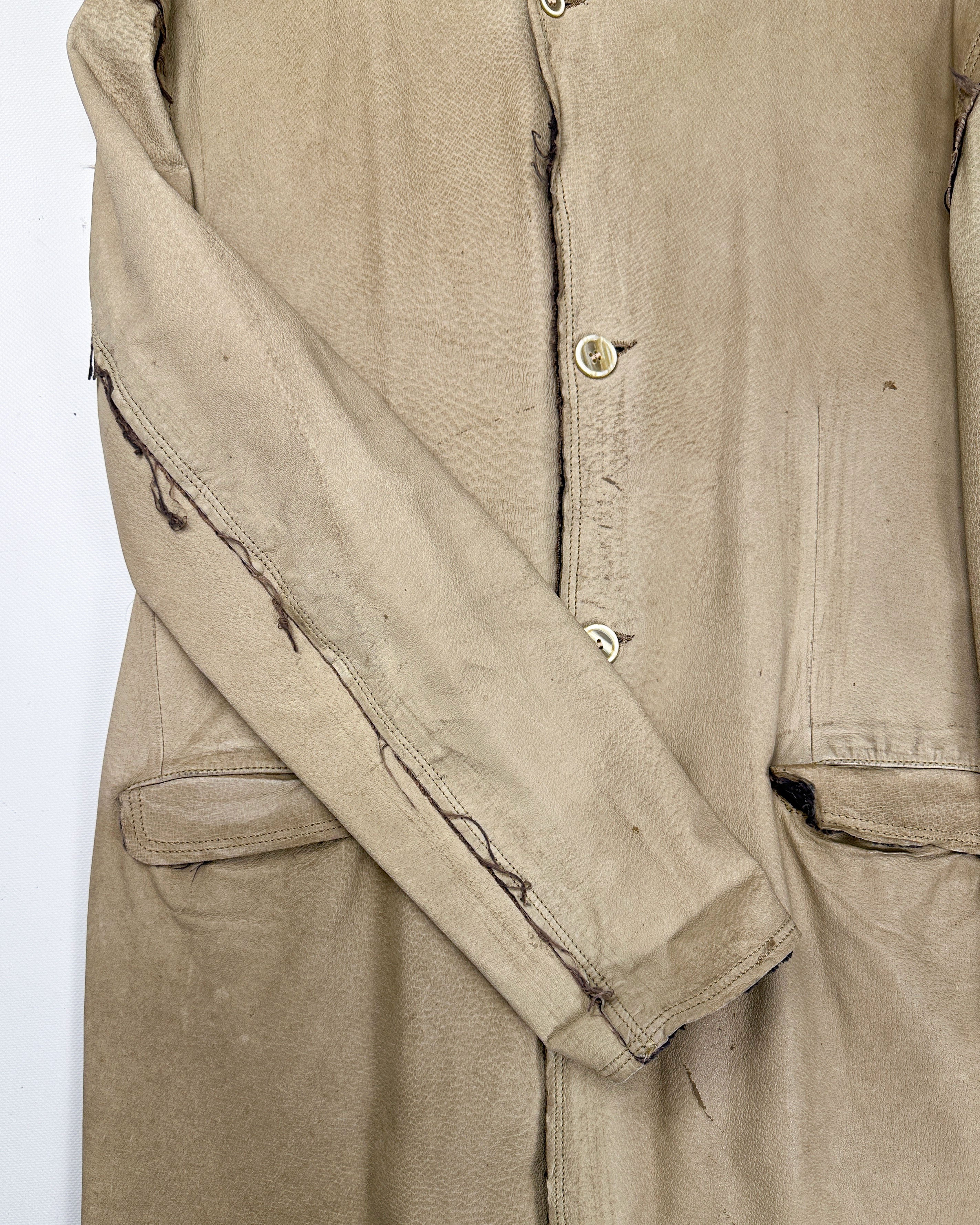 Comme des Garçons Shirt Leather Raw-edge Jacket F/W 2004 - Vintagetts