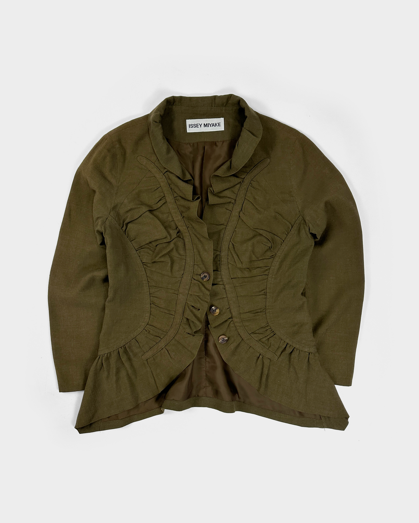 Issey Miyake Deep Green Rayon Light Jacket 1990's