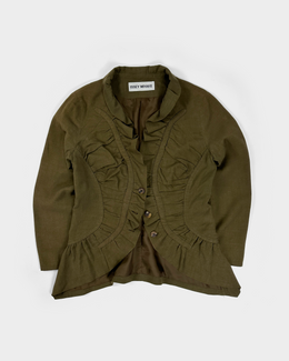Issey Miyake Deep Green Rayon Light Jacket 1990's