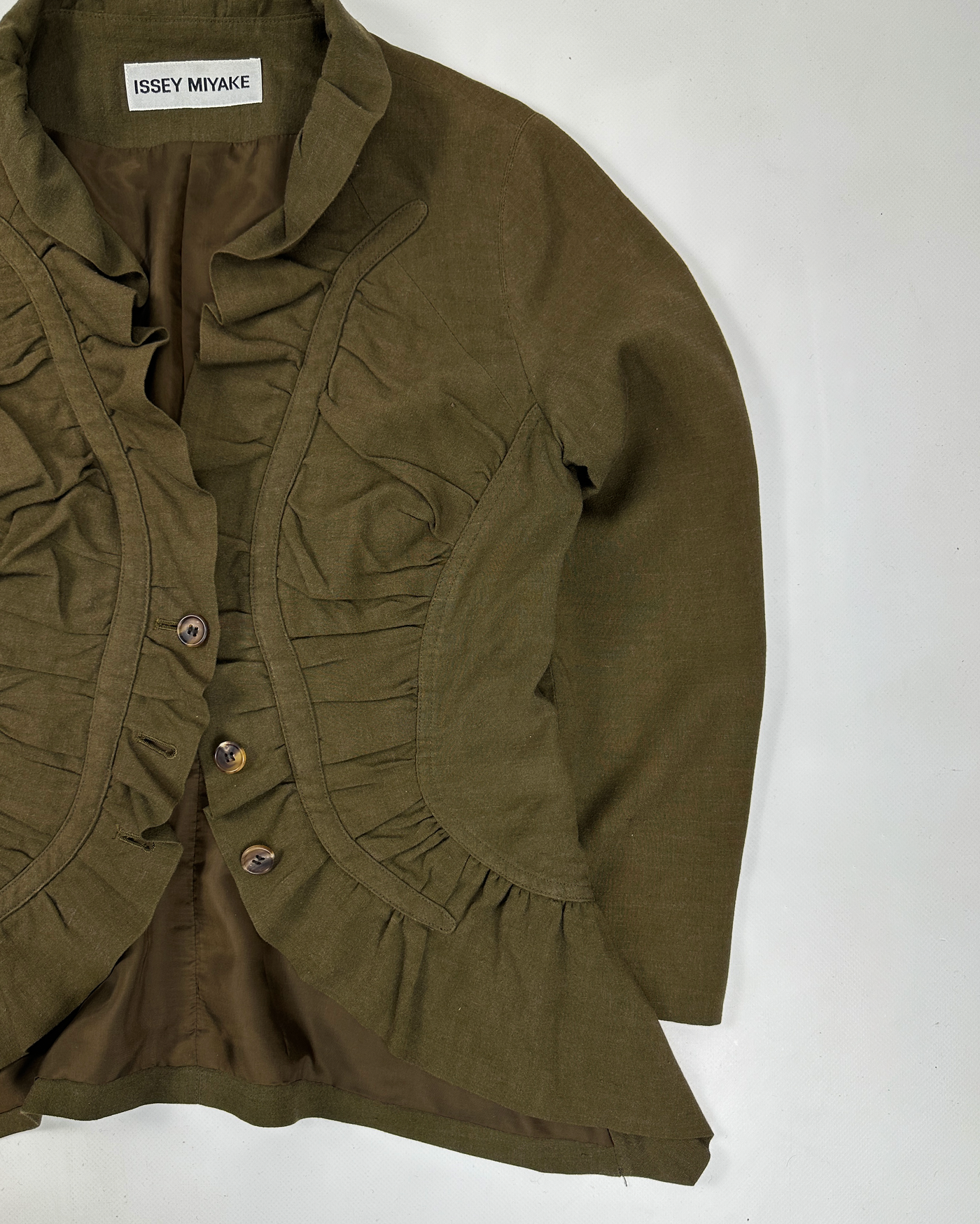 Issey Miyake Deep Green Rayon Light Jacket 1990's