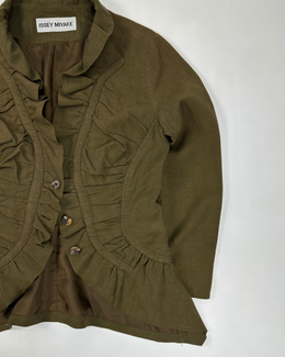 Issey Miyake Deep Green Rayon Light Jacket 1990's