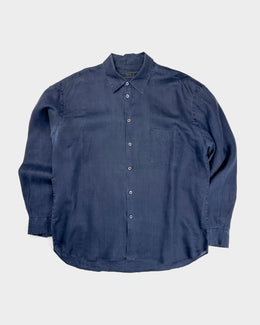Prada Dark Blue Linen Shirt 1990's