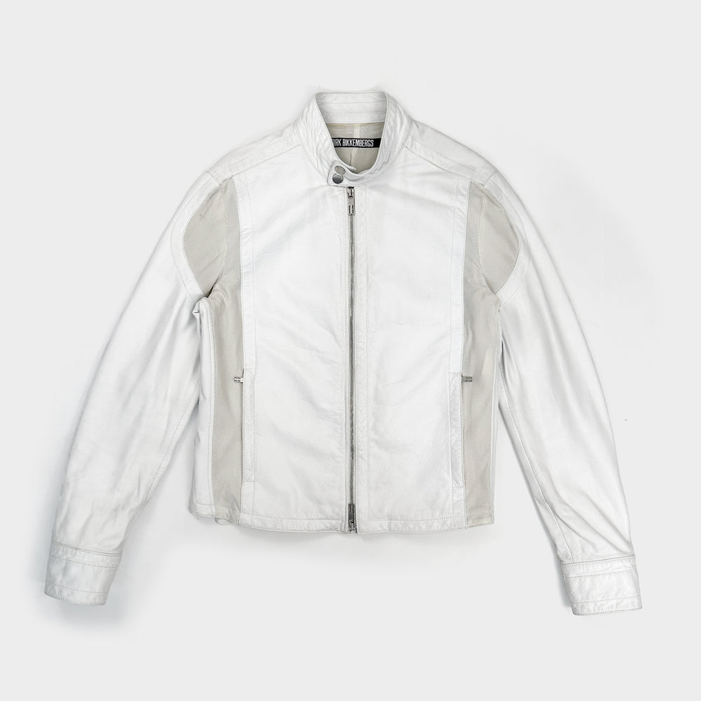 Dirk Bikkembergs Leather + Mesh White Jacket 1990's