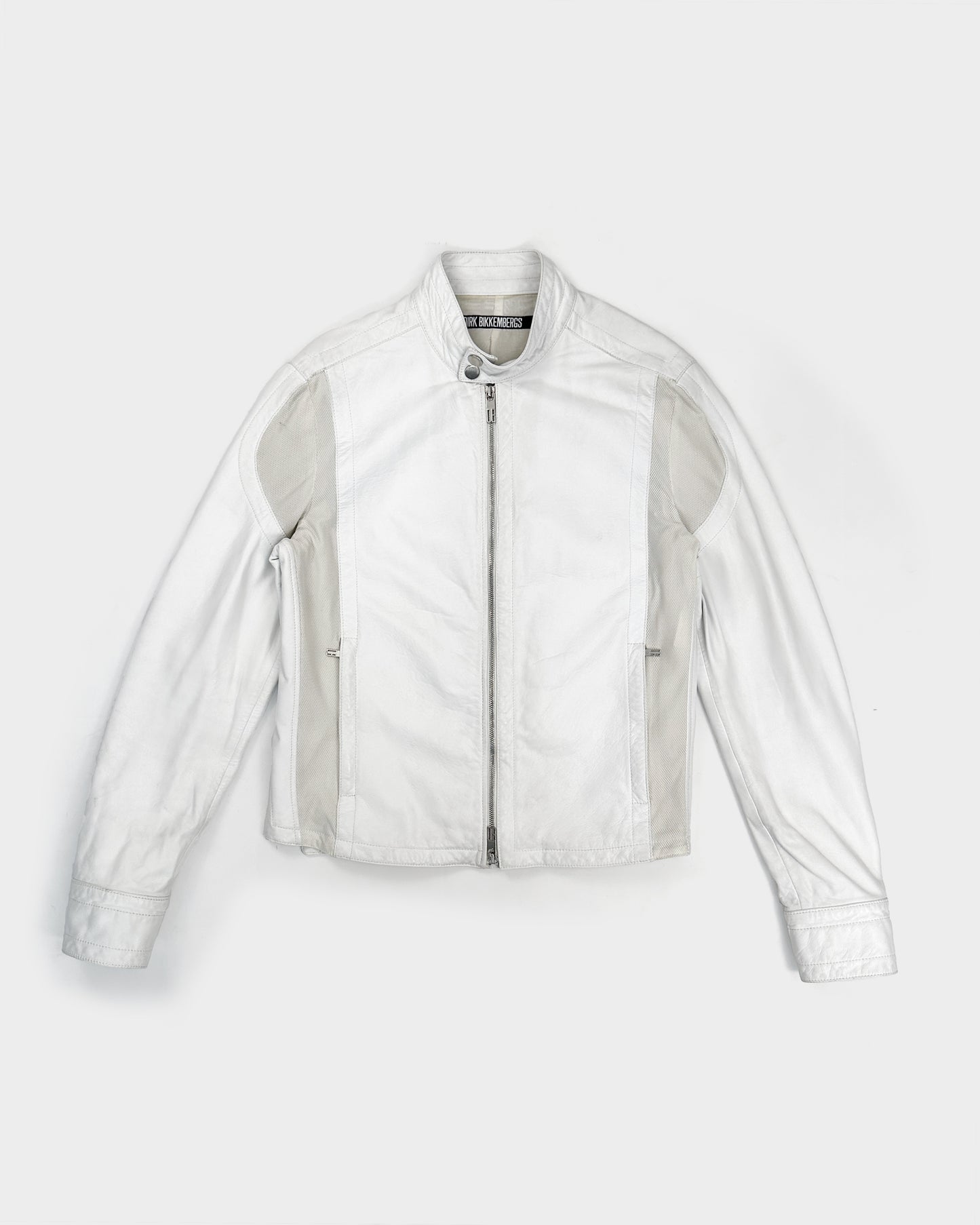 Dirk Bikkembergs Leather + Mesh White Jacket 1990's