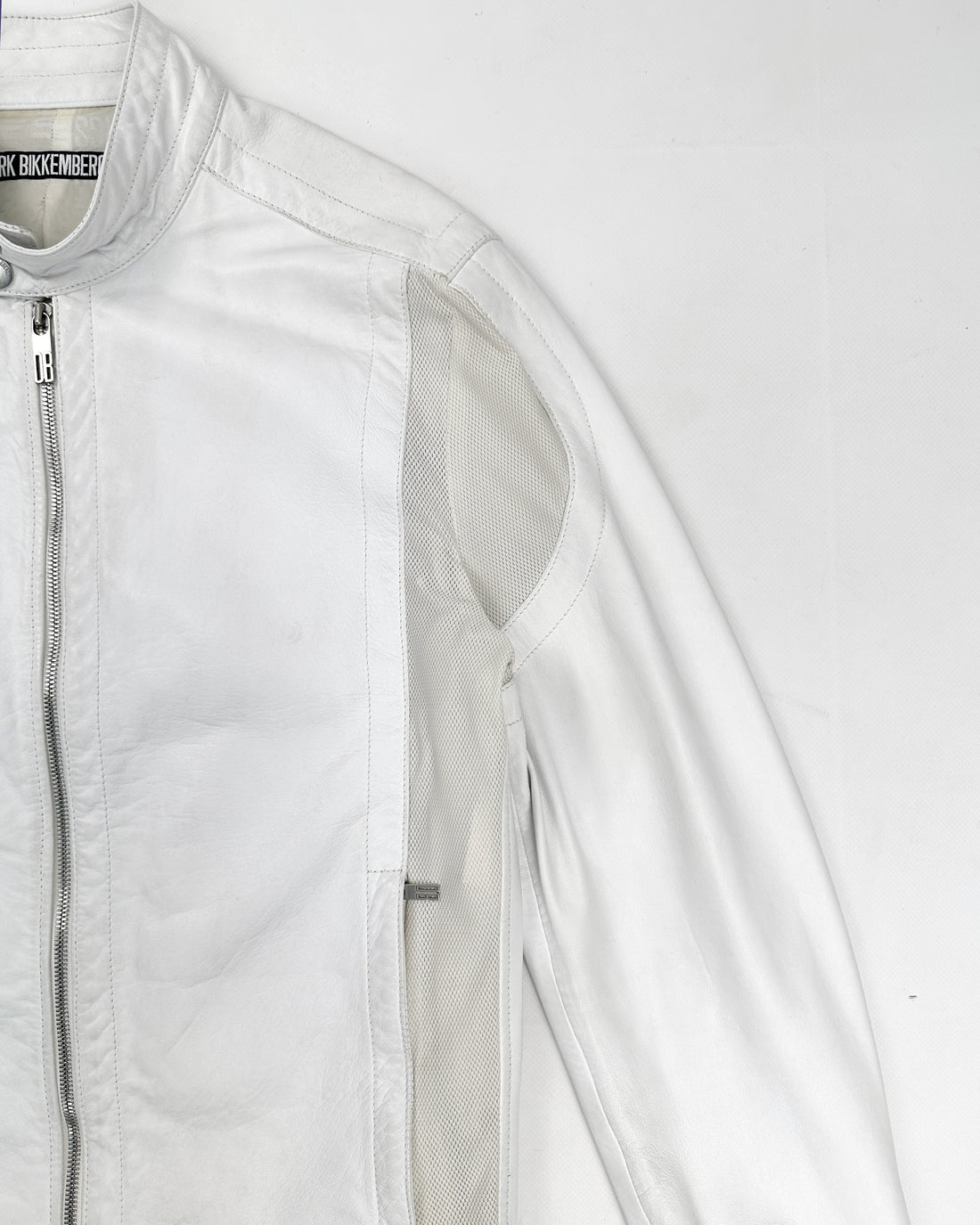 Dirk Bikkembergs Leather + Mesh White Jacket 1990's