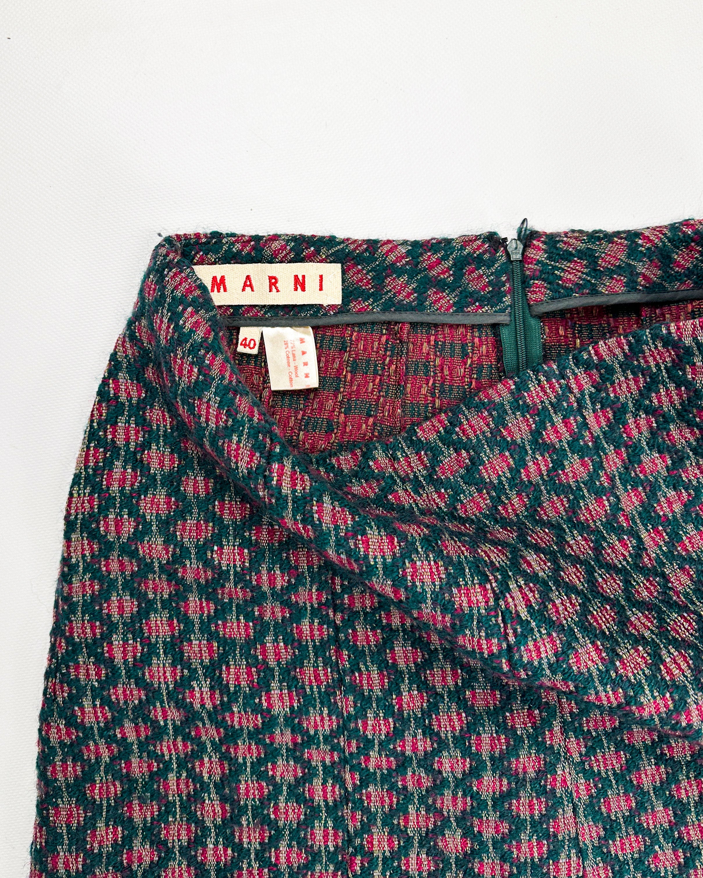 Marni Wool Pattern Green Set 2000's - Vintagetts
