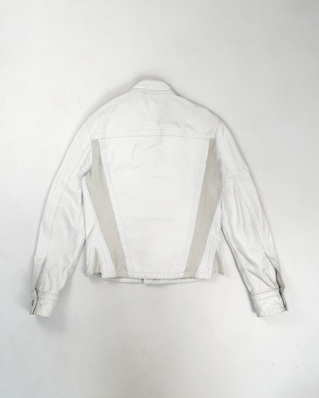Dirk Bikkembergs Leather + Mesh White Jacket 1990's