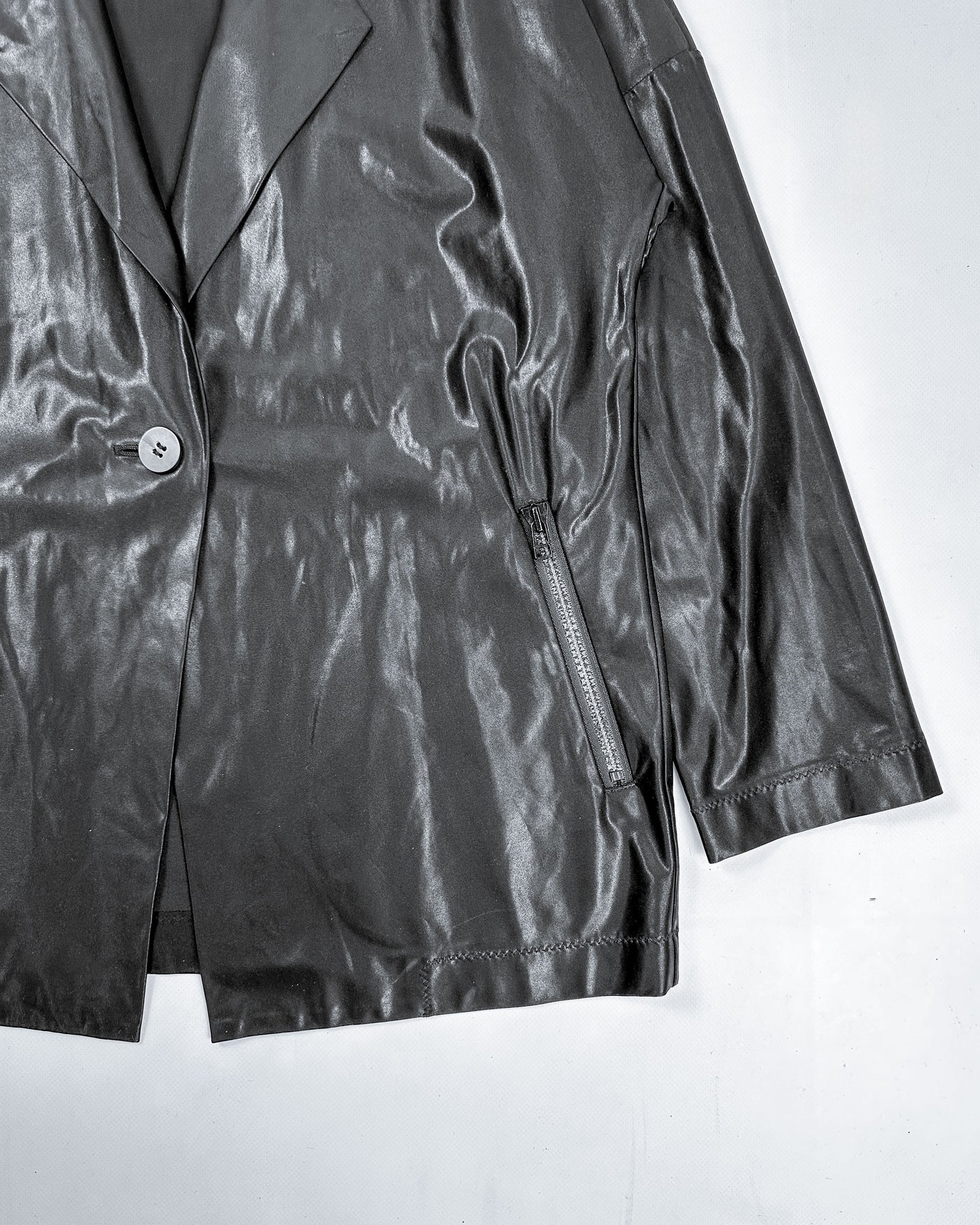 Issey Miyake Fluid Tanned Black Jacket 1990's
