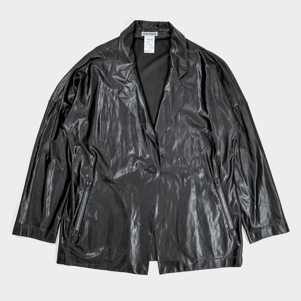 Issey Miyake Fluid Tanned Black Jacket 1990's