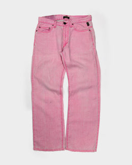 Versace Washed Pink Linen Light Pants 2000's