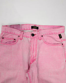 Versace Washed Pink Linen Light Pants 2000's