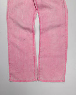 Versace Washed Pink Linen Light Pants 2000's
