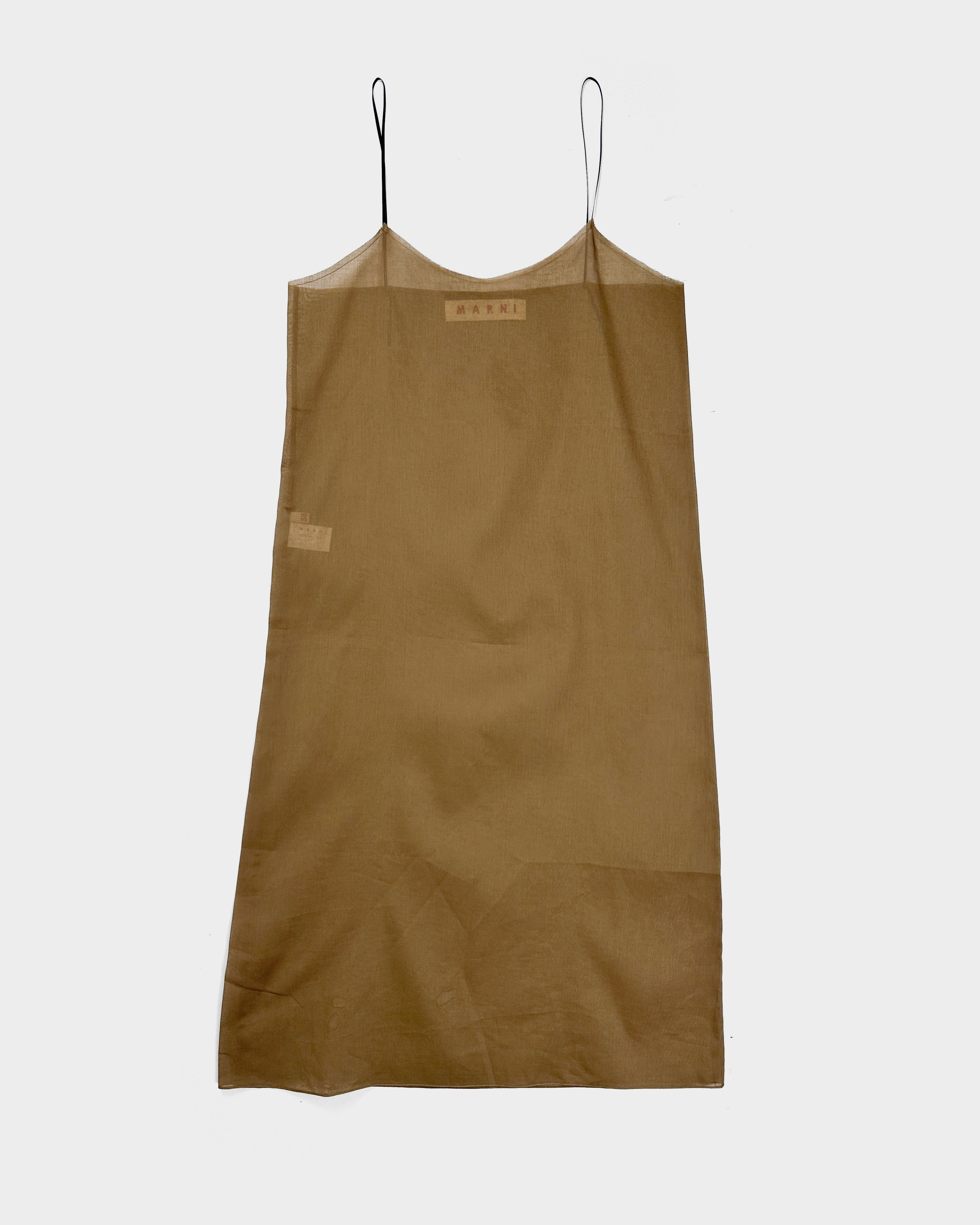 Marni Light Brown Silk Dress 2000's
