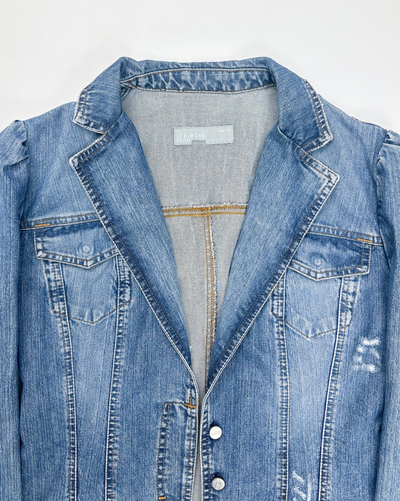 Iceberg Jeans Distressed Denim Jacket 2000's - Vintagetts