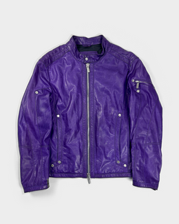 Dirk Bikkembergs Purple Leather Jacket 2000's