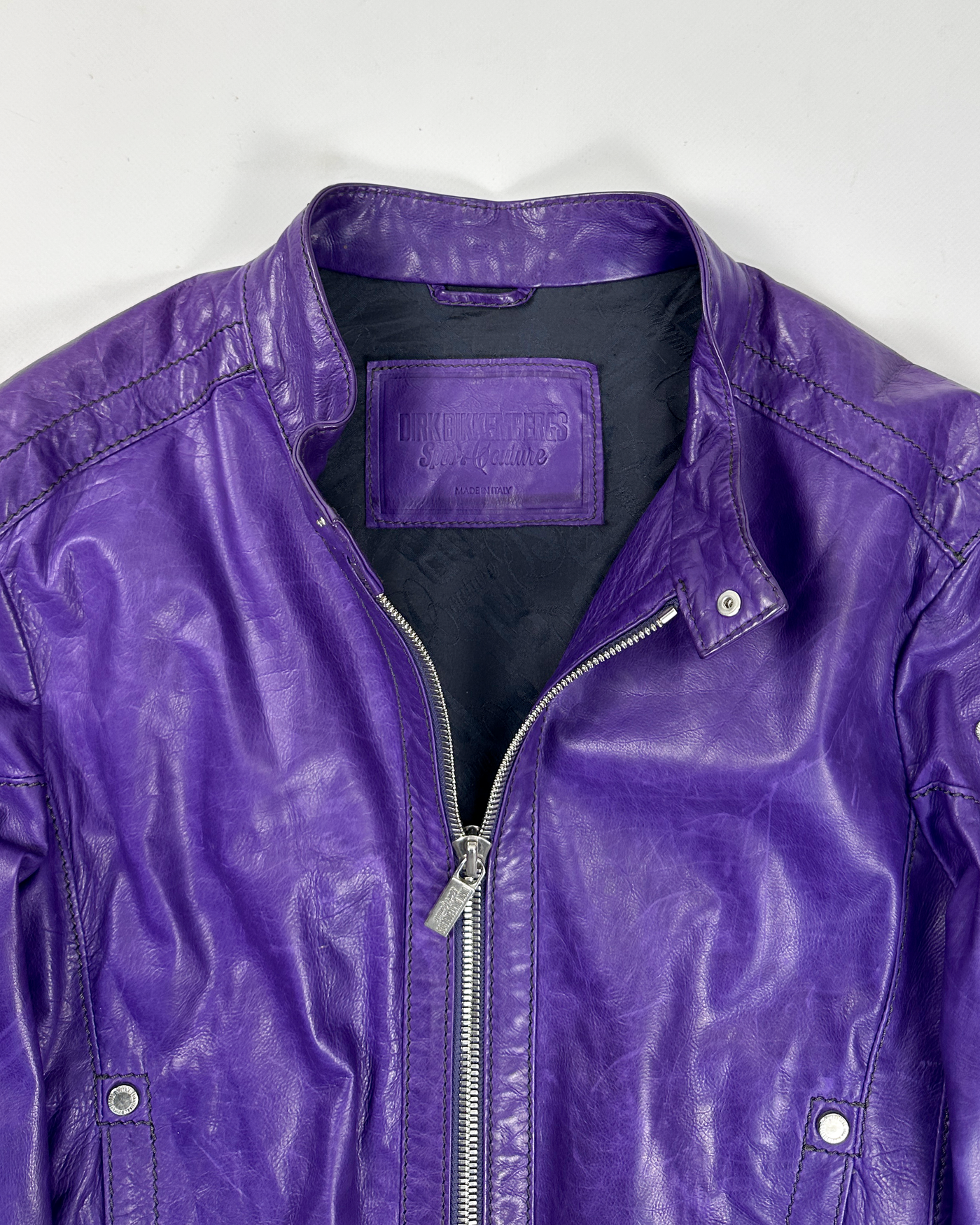 Dirk Bikkembergs Purple Leather Jacket 2000's