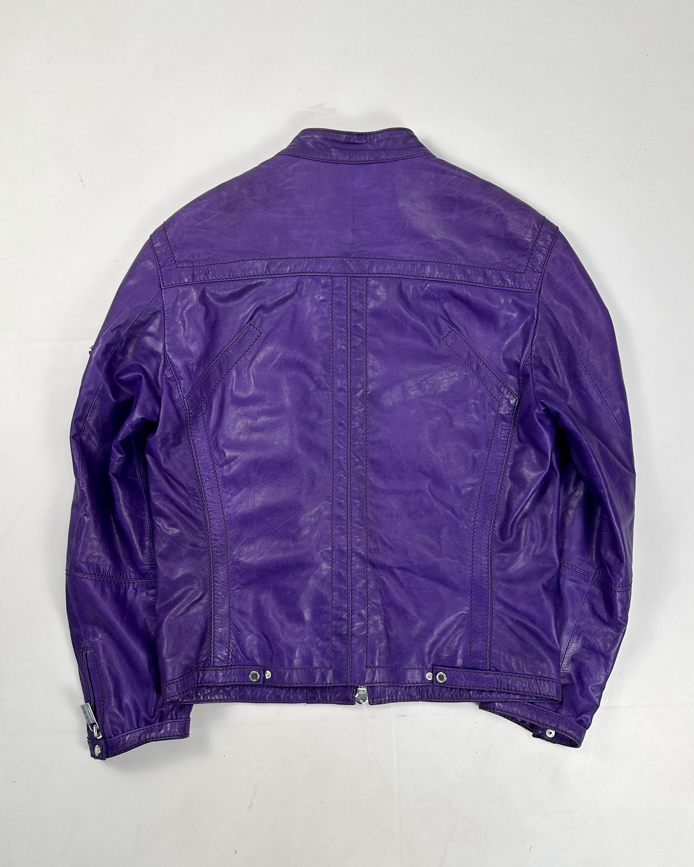 Dirk Bikkembergs Purple Leather Jacket 2000's