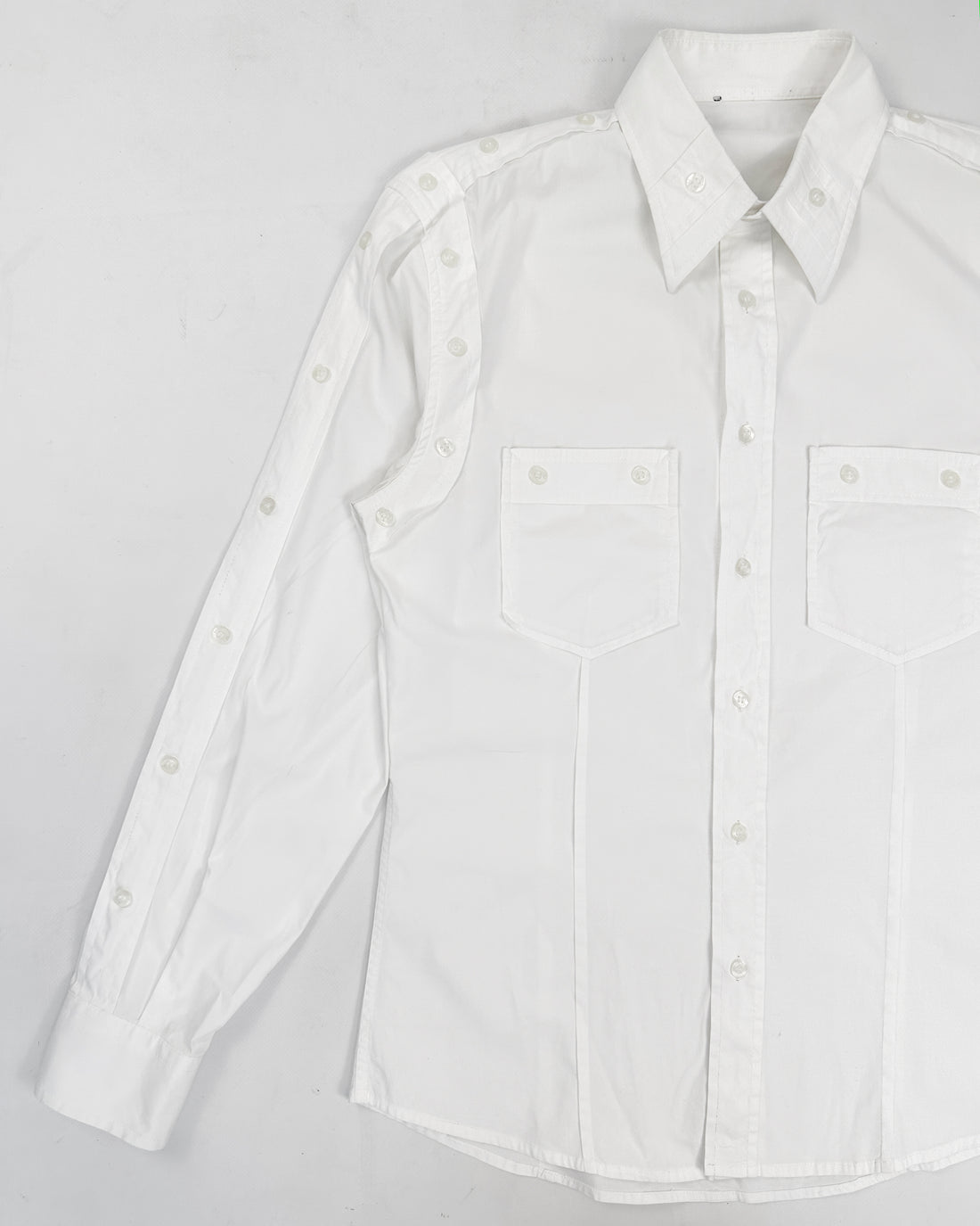 Moschino 50-Button White Shirt 2000's