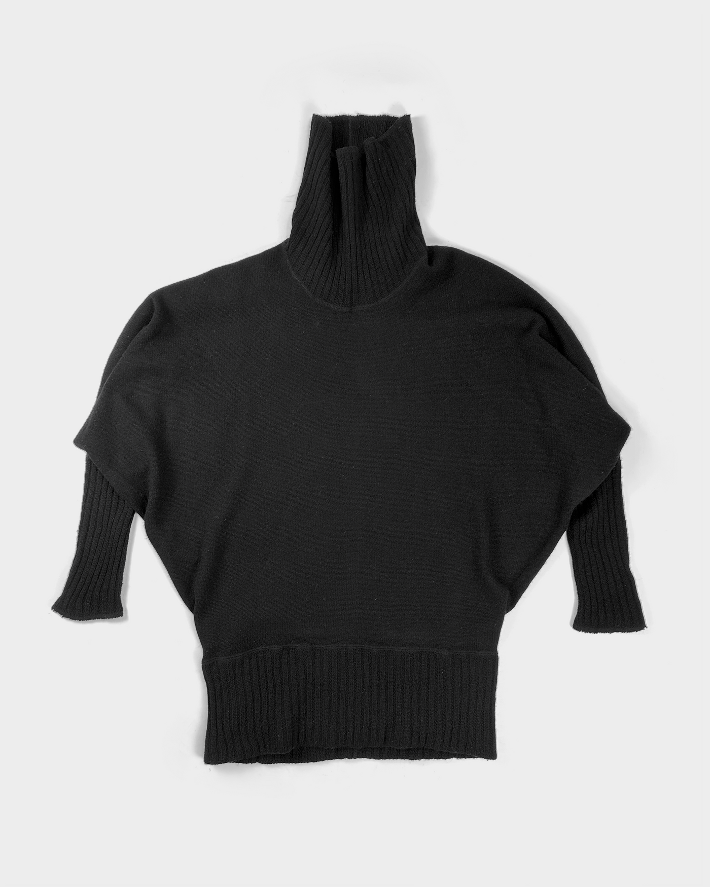 Cabane de Zucca "Bat Shape" Black Wool Knitwear 2000's