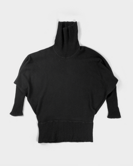 Cabane de Zucca "Bat Shape" Black Wool Knitwear 2000's