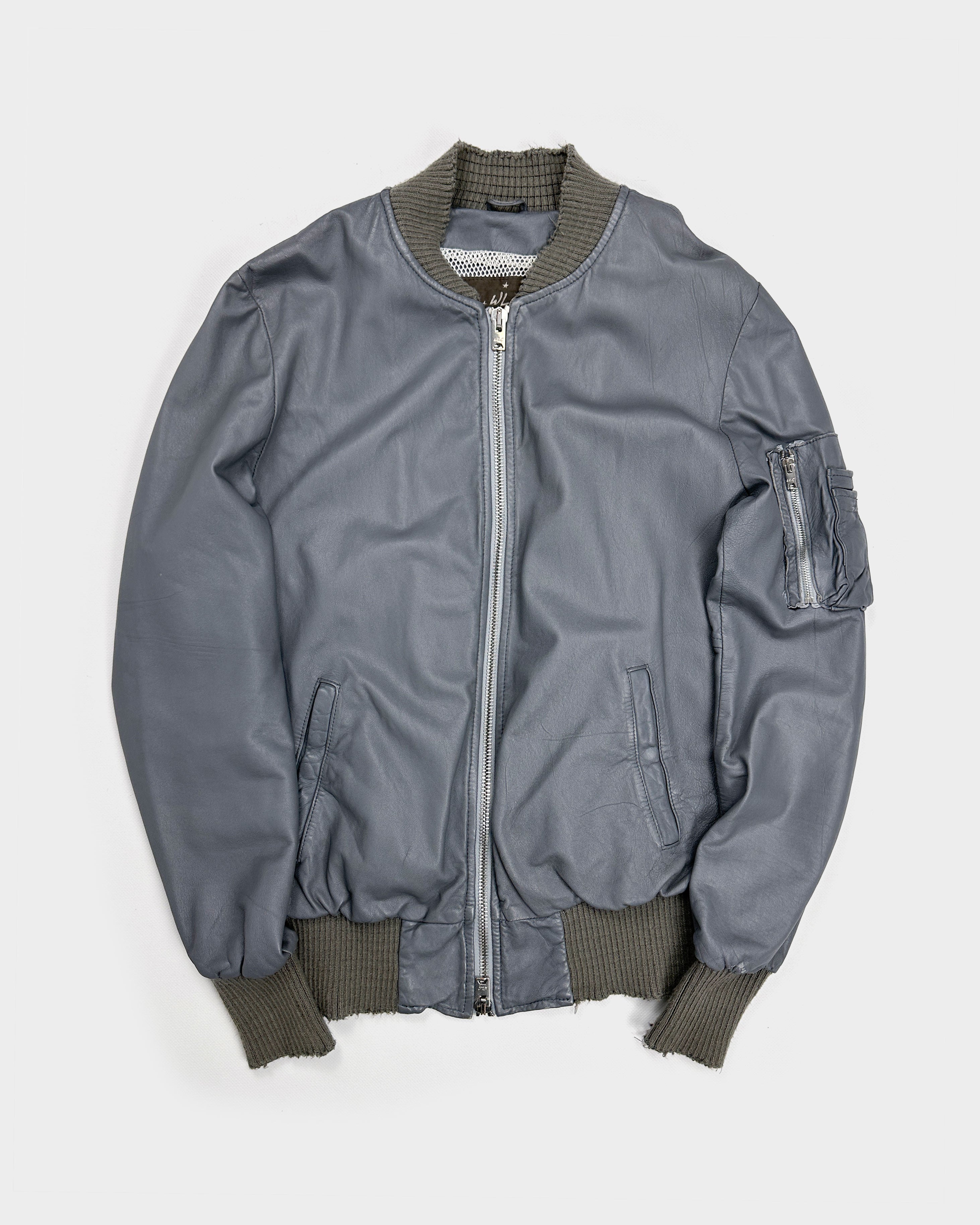 Giorgio Brato (WLG) Grey Leather Jacket 2000's - Vintagetts