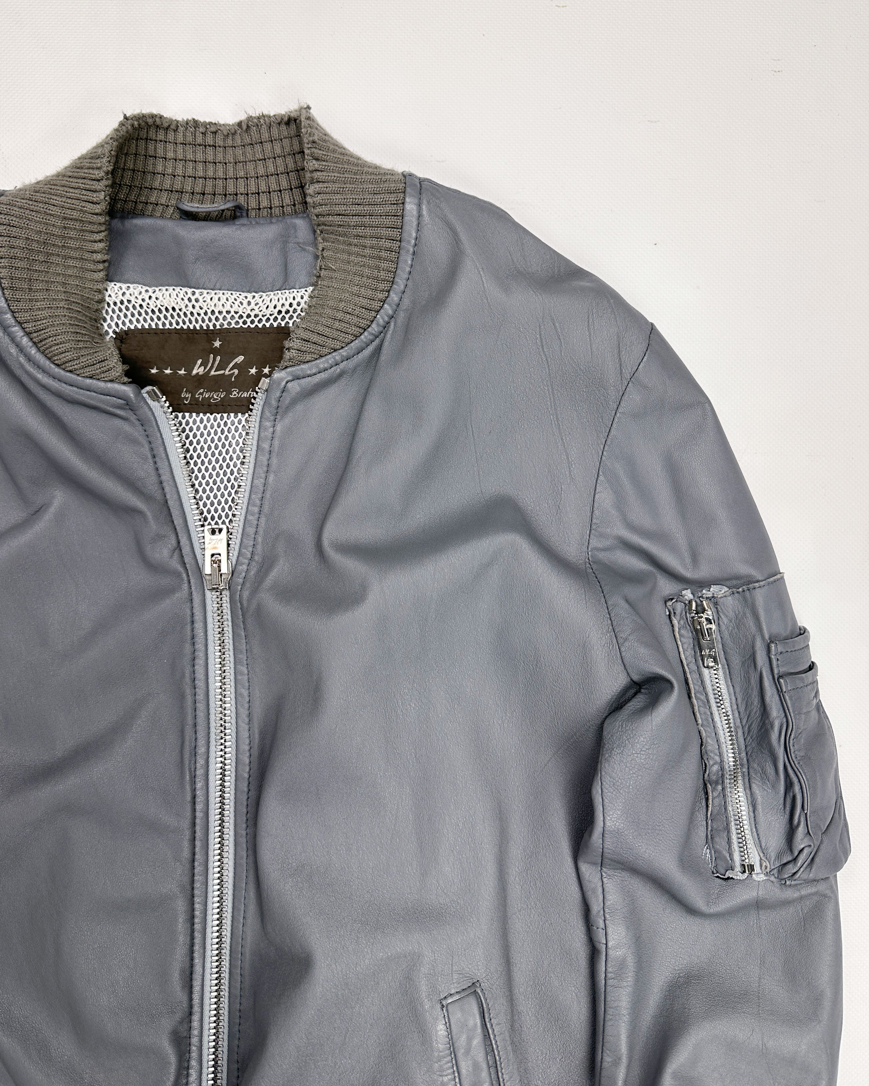 Giorgio Brato (WLG) Grey Leather Jacket 2000's - Vintagetts