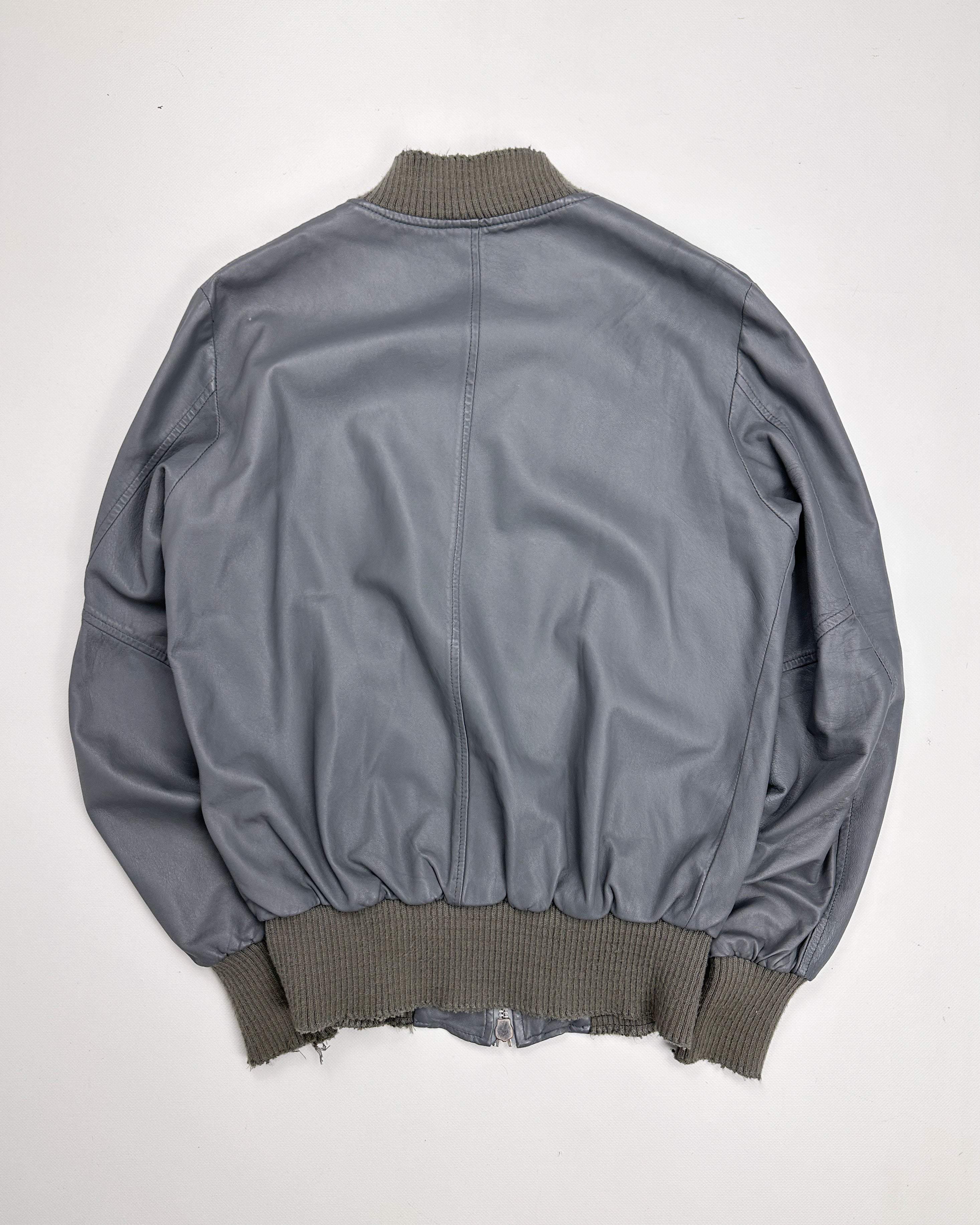 Giorgio Brato (WLG) Grey Leather Jacket 2000's - Vintagetts