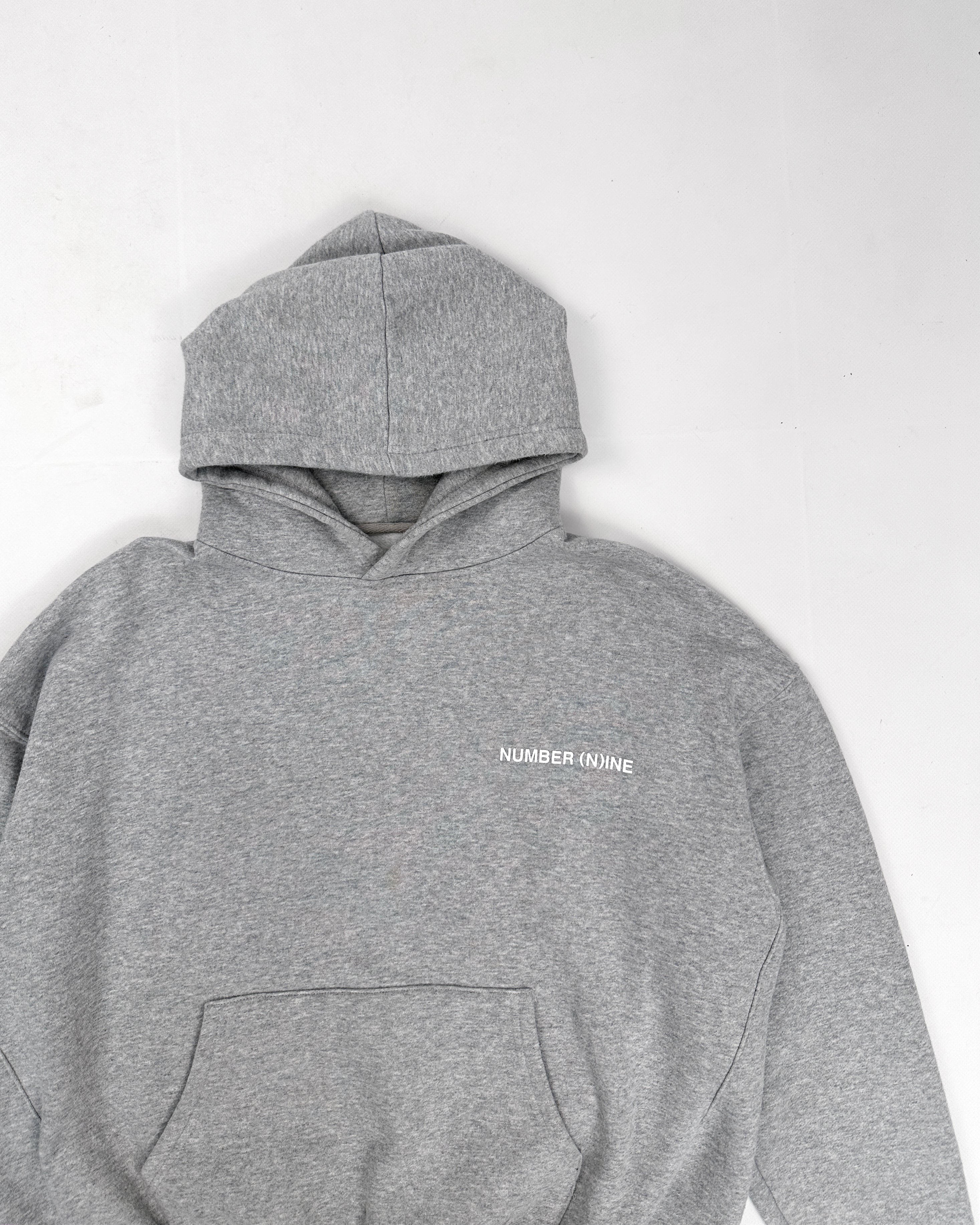 Number (N)ine x Common Base Boxy Grey Logo Hoodie 2000's – Vintage TTS