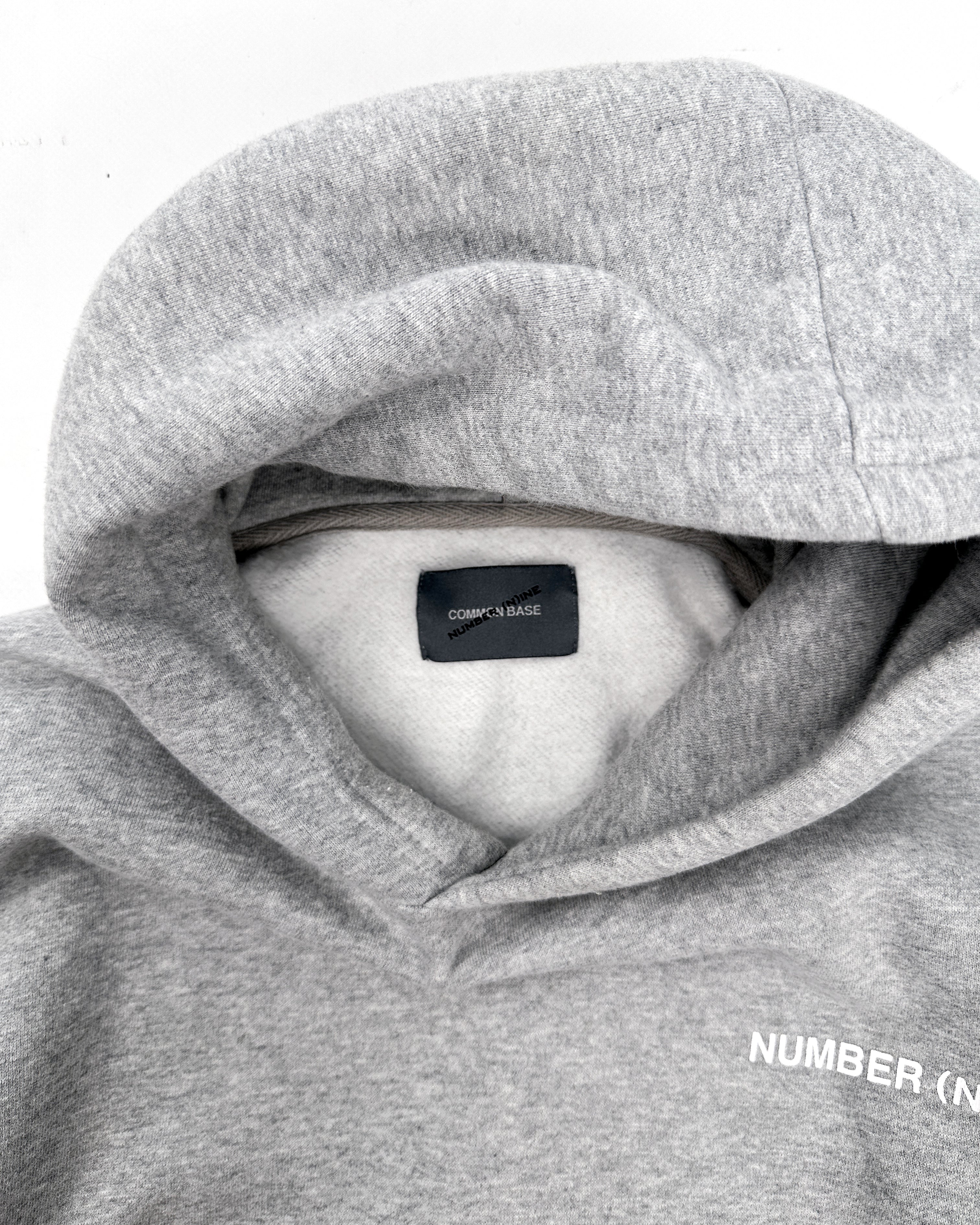 Number (N)ine x Common Base Boxy Grey Logo Hoodie 2000's – Vintage TTS