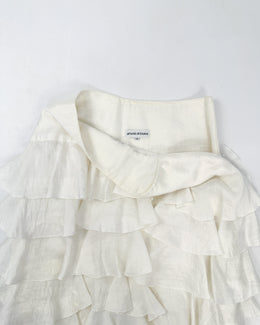 Amaya Arzuaga White Ruffled Skirt 2000's