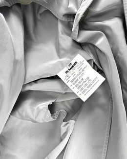 Jil Sander Pearl Grey Thin Silk + Polyester Coat 2000's