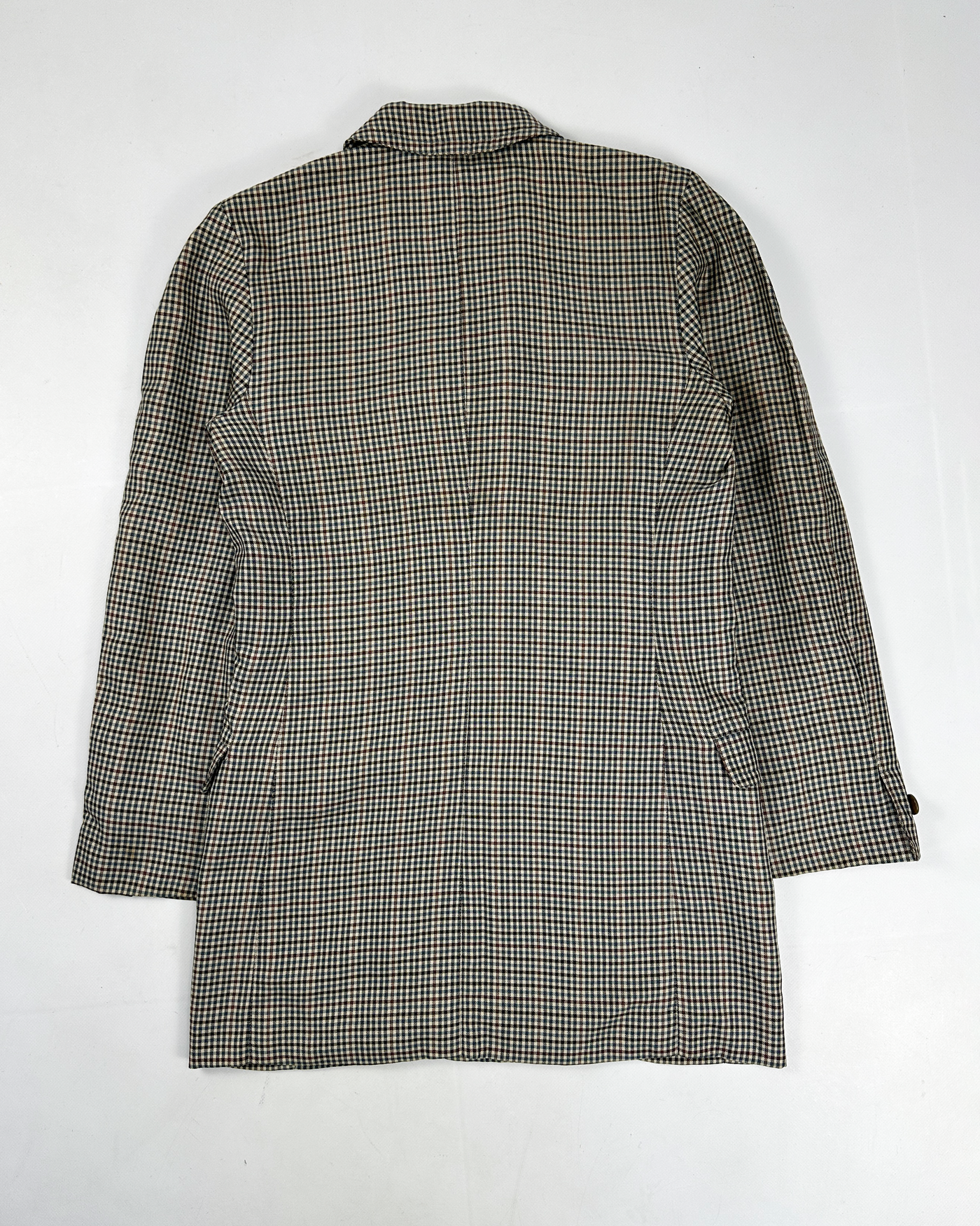 Jil Sander Checkered Cashmere + Silk Cross Blazer 1980's